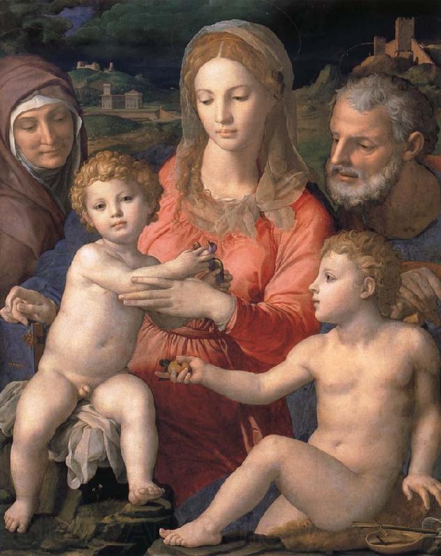 Agnolo Bronzino Holy Family with St  Anne and the infant Spain oil painting art